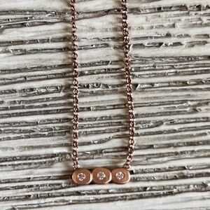 Elegant Rose Gold Necklace with Triple Pendant